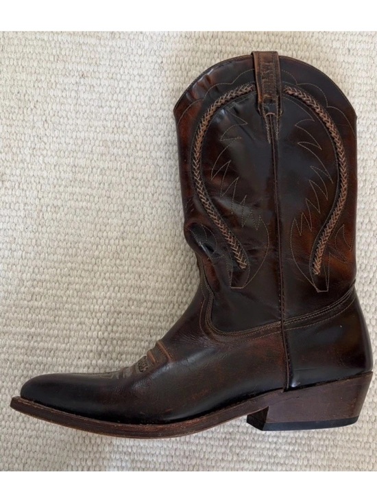 Loblan Other - VTG Loblan Hand Made Brown Leather Cowboy Boots WesternWear Dress MEN’s 11 EU 45